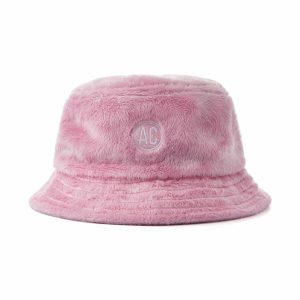 Aung Crown pink fleece bucket hat KN2102072