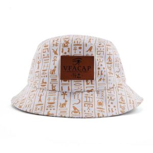 VFACAP polyester bucket hat with a leather patch KN2102191