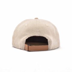 Aung-Crown-all-white-snapback-hat-with-a-stick-on-leather-Velcro-closure-KN2012075