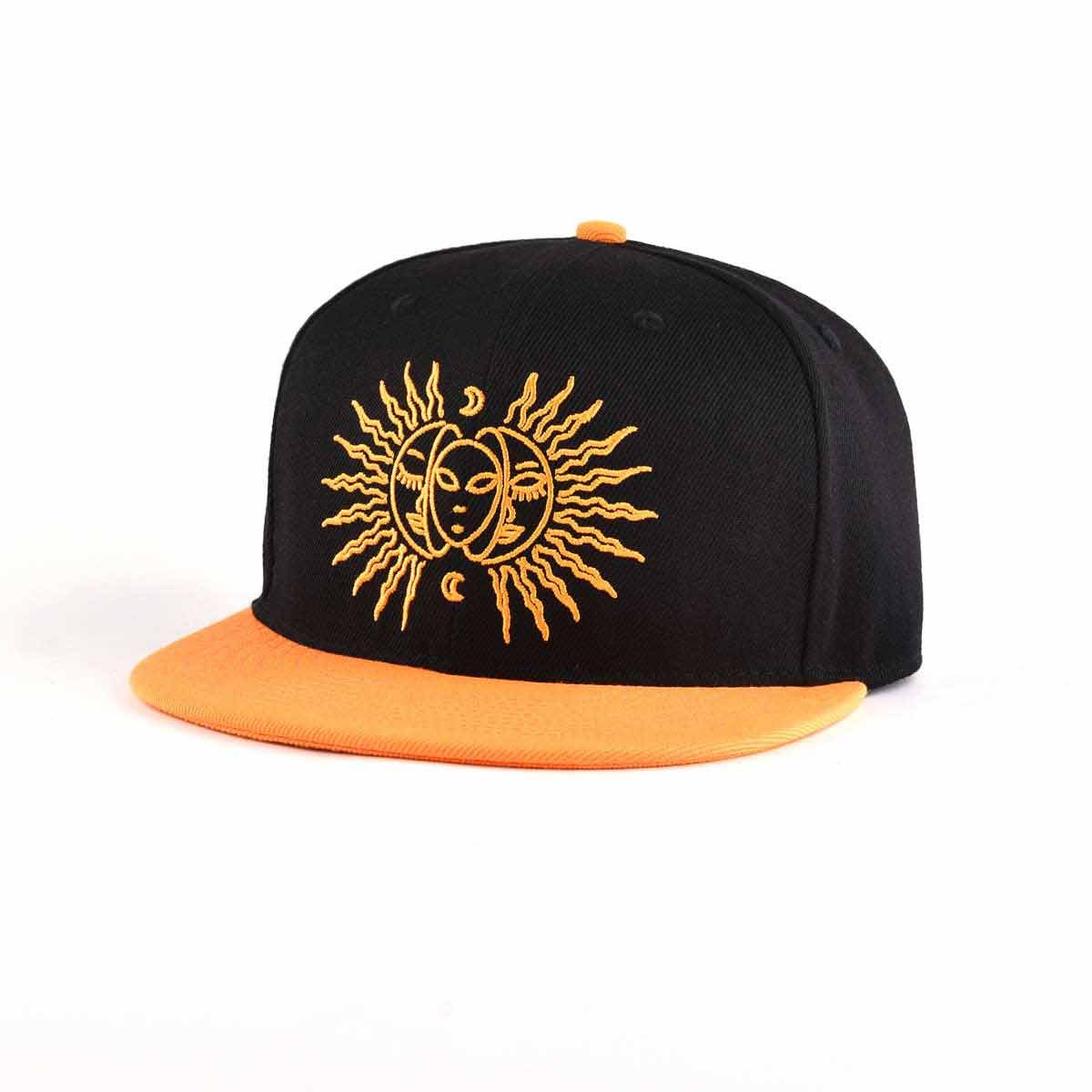 Aung-Crown-black-snapback-hat-with-a-flat-embroidery-logo-ACNA2011129