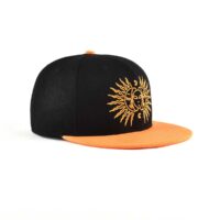 Aung-Crown-black-snapback-hat-with-a-orange-flat-brim-ACNA2011129