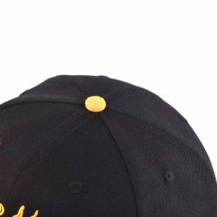 Aung-Crown-black-snapback-hat-with-a-orange-top-button-and-embroidery-eyelets-ACNA2011129
