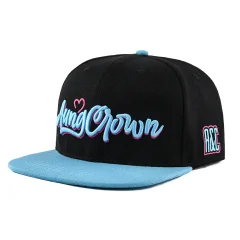 Aung-Crown-blue-black-snapback-cap-with-3d-embroidery-letters-on-the-front-SFG-220402-1