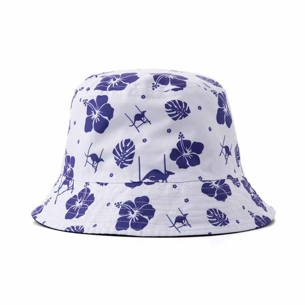 Aung Crown double-sided black bucket hat at the white side KN2102061
