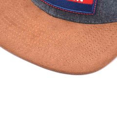 Aung-Crown-gery-snapback-hat-with-a-brown-flat-brim-ACNA2011125