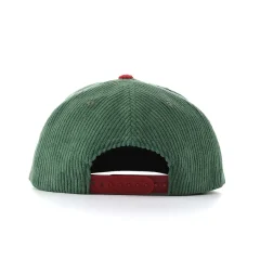 Aung-Crown-green-snapback-flat-hat-with-a-red-plastic-snap-clsoure-at-the-back-SFA-210401-1