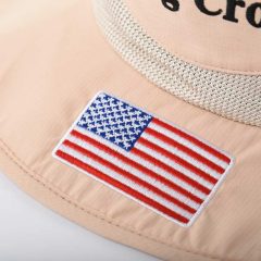 Aung-Crown-khaki-bucket-hat-sfari-with-the-US-flag-applique-on-the-brim-KN2101284
