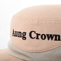 Aung-Crown-khaki-bucket-hat-with-flat-embroidery-letters-on-the-front-KN2101284