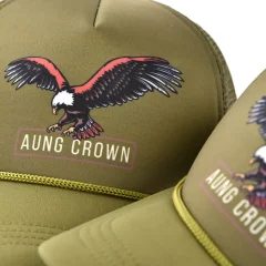 Aung-Crown-mens-green-trucker-hat-with-a-digital-printing-logo-on-the-front-AC201024-80