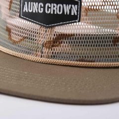 Aung-Crown-mens-khaki-trucker-hat-with-a-khaki-wide-and-flat-brim-SFA-210409-1