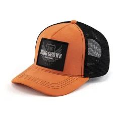 Aung-Crown-orange-black-youth-trucker-hat-for-outdoors-SFA-210415-2