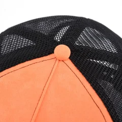 Aung-Crown-orange-black-youth-trucker-hat-with-a-orange-top-button-SFA-210415-2
