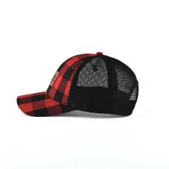 Aung-Crown-plaid-red-and-black-trucker-hat-for-outdoors-KN2012072