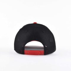 Aung-Crown-plaid-red-and-black-trucker-hat-with-a-red-plastic-snap-closure-and-a-black-mesh-back-KN2012072