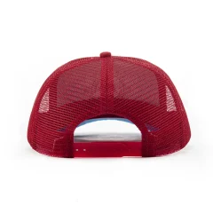 Aung-Crown-sports-screen-print-trucker-hat-with-a-red-plastic-snap-and-a-red-mesh-back-SFA-210329-2