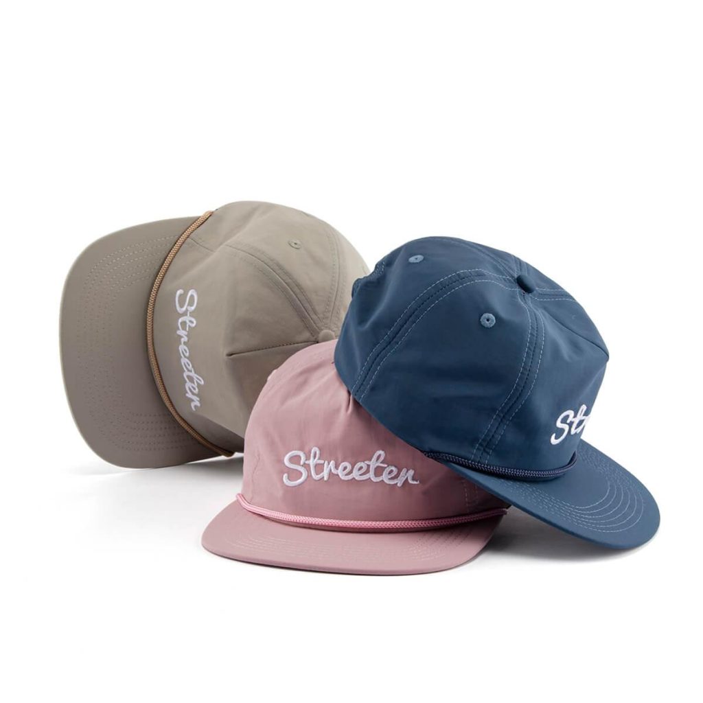 Streeter dark blue, pink or khaki waterproof kid snapback hats with rope KN2102202