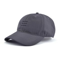 Left-view-of-grey-blue-nylon-baseball-cap-with-3-stripes-KN2102271