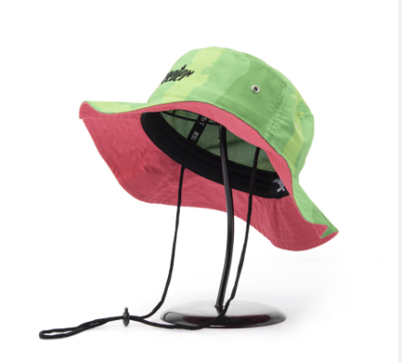 red lining hiking bucket hats with rope
