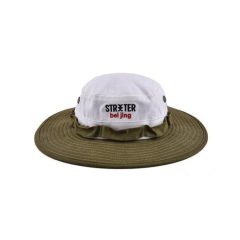 Streeter-army-green-and-white-outdoor-bucket-hat-with-string-KN2101081