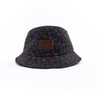 Streeter-black-flower-bucket-hat-with-a-leather-patch-KN2102191