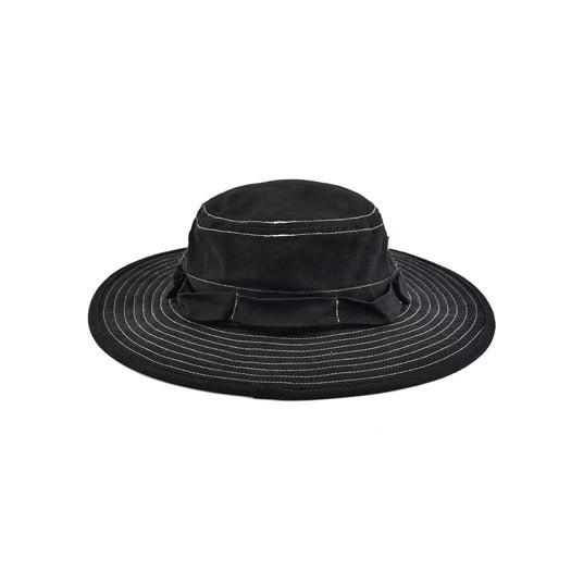 Streeter outdoor bucket hat with string in black KN2101081