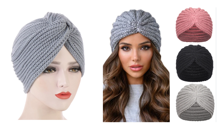 Turban-style knit hats