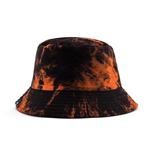 orange-black tie-dye knit bucket hat SFG-210512-1