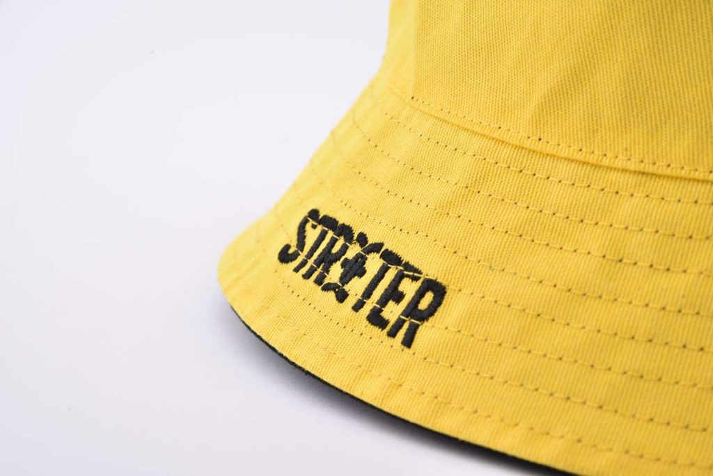 plain bucket hat with flat embroidery letters on the brim KN2102213