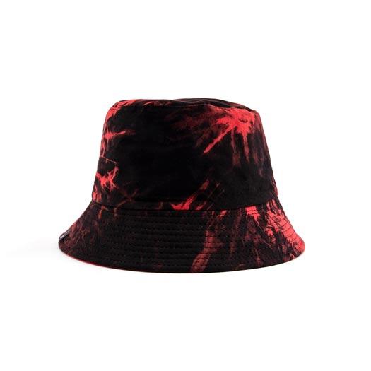 red-black tie-dye cap