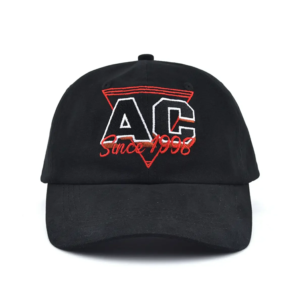 the-front-of-the-black-canvas-baseball-cap