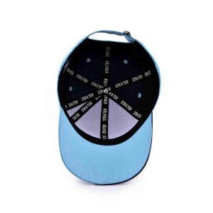 the inner taping and sweatband of the dark blue baseball cap KN2103126