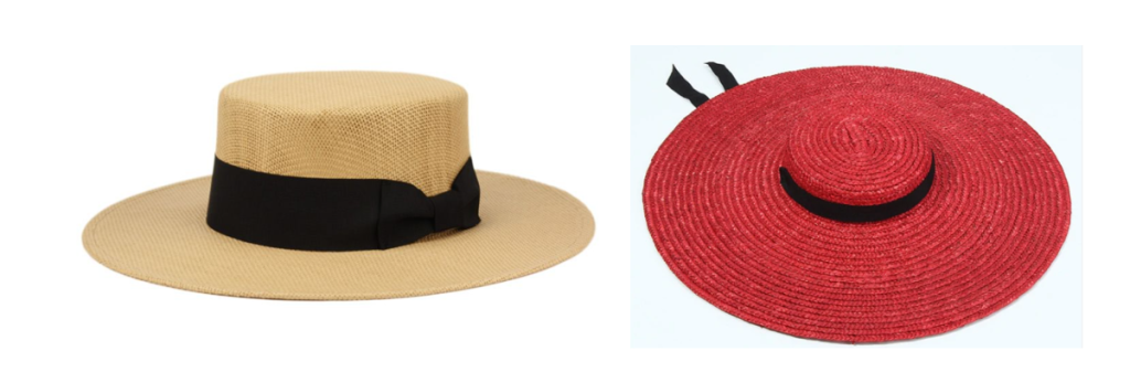 wide-brim straw hats