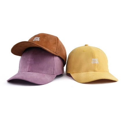 candy color suede baseball cap