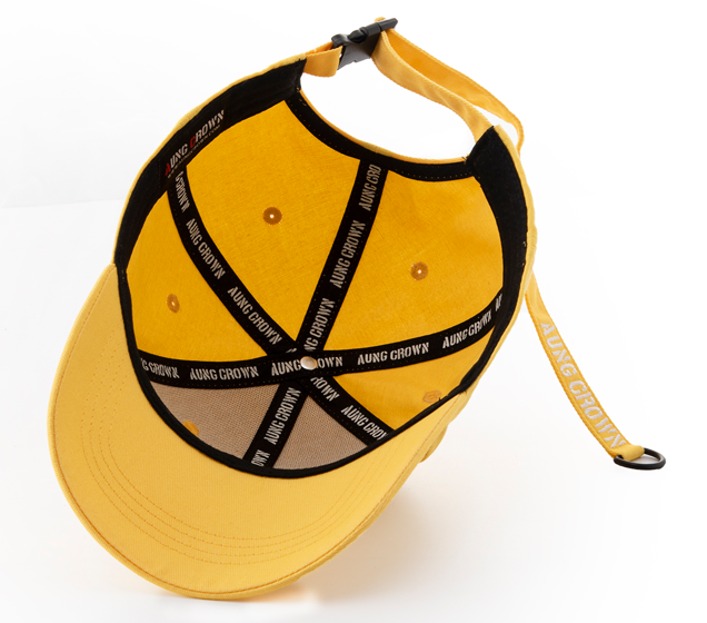 inner of the yellow cotton twill baseball cap