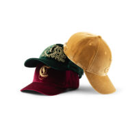 Velvet Six-Panel Structured Embroidered Dad Hat With Metal Buckle