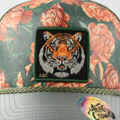 Leather Five-Panel Structured Embroidered Mesh Cap With Plastic Snapback Closure