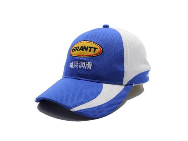 blue embroidered trucker cap