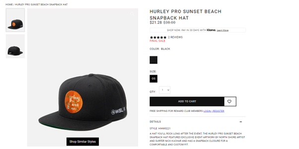 HURLEY PRO SUNSET BEACH SNAPBACK HAT