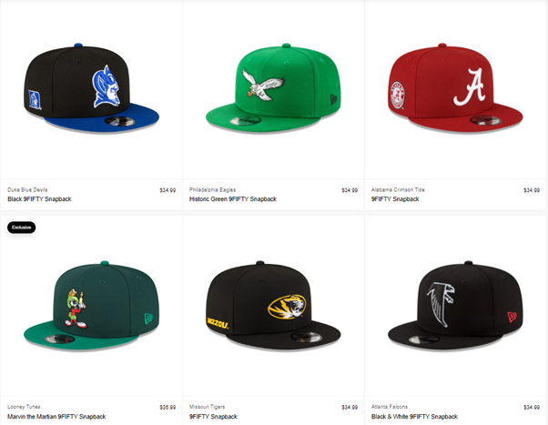 New Era snapback caps