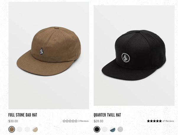 Volcom snapback caps