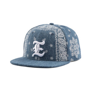 paisley denim snapback cap S2403-001 (1)