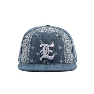 paisley denim snapback cap S2403-001 (2)