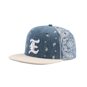 two-tone paisley denim snapback cap S2403-002 (2)