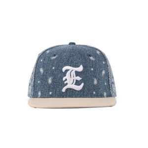 two-tone paisley denim snapback cap S2403-002 (4)