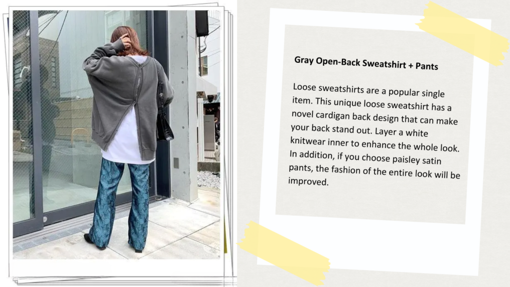 25. Gray Open-Back Sweatshirt + Pants