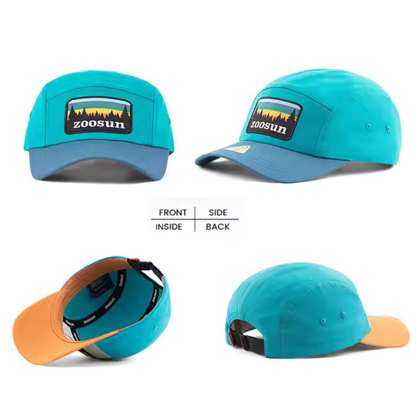 curved brim 5 panel cap