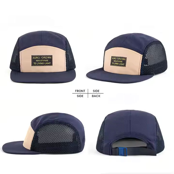 flat brim 5 panel cap